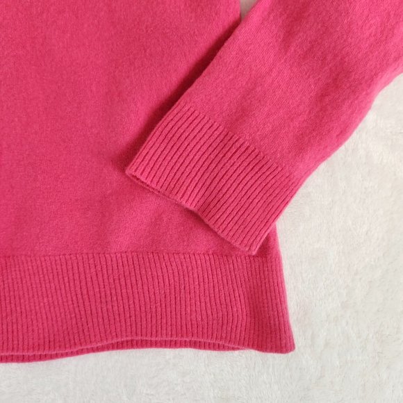 Y2K Charter Club Pink Merino Wool Sweater V Neck Ribbed Cuffs Womensβ XL Small - Picture 6 of 12